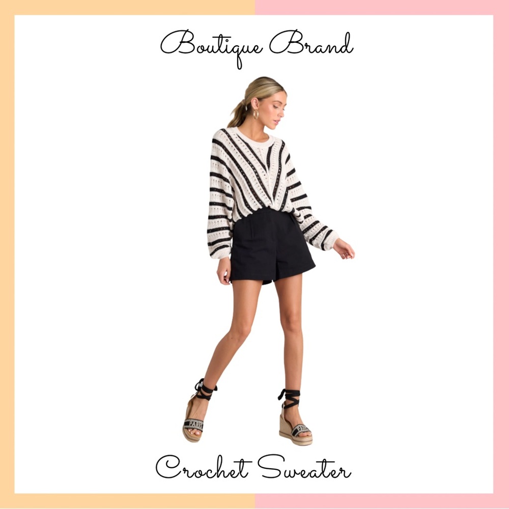 Striped Crochet Sweater